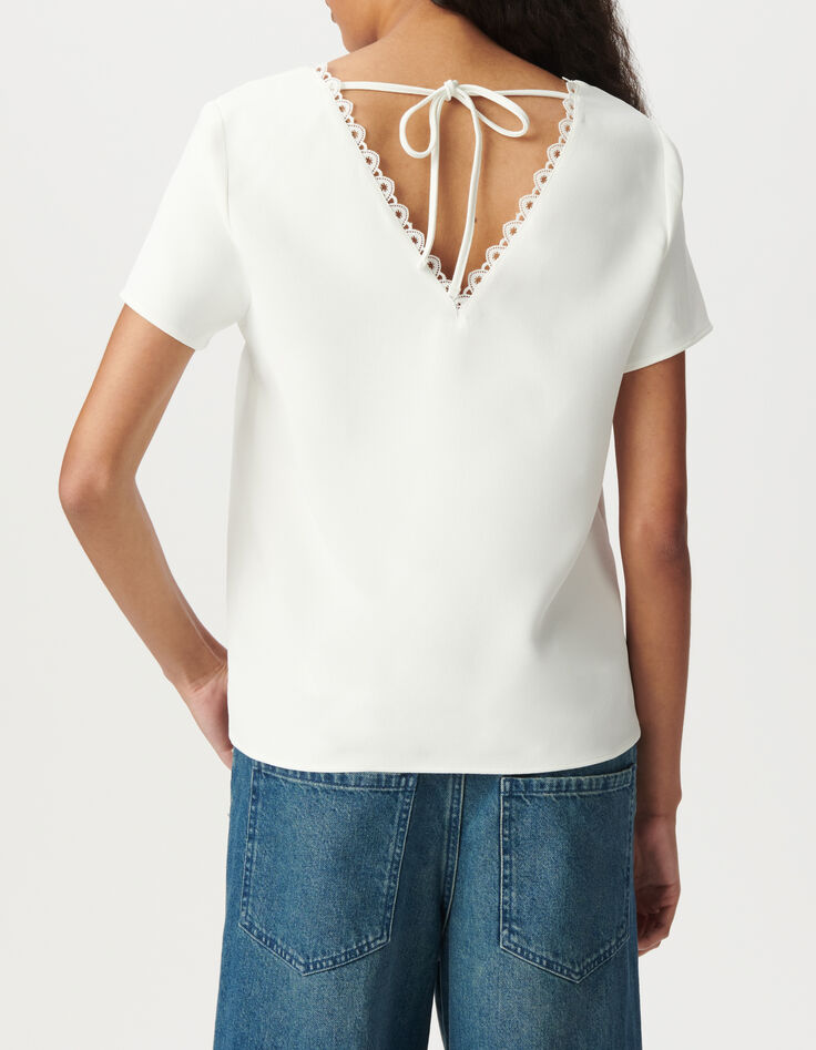 Ecru Lace-Trimmed Top-3