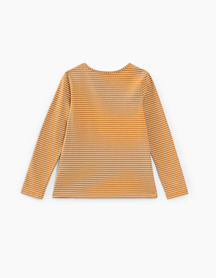 Girls’ caramel sacred cow’s head striped T-shirt-4