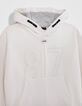 Sweat blanc cass&eacute; mix molleton maxi broderies gar&ccedil;on-2