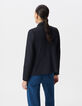 Women’s navy suit jacket with decorative braid-3