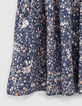 Langes marineblaues Mädchenkleid, Ecovero®, Blumen-Print -4