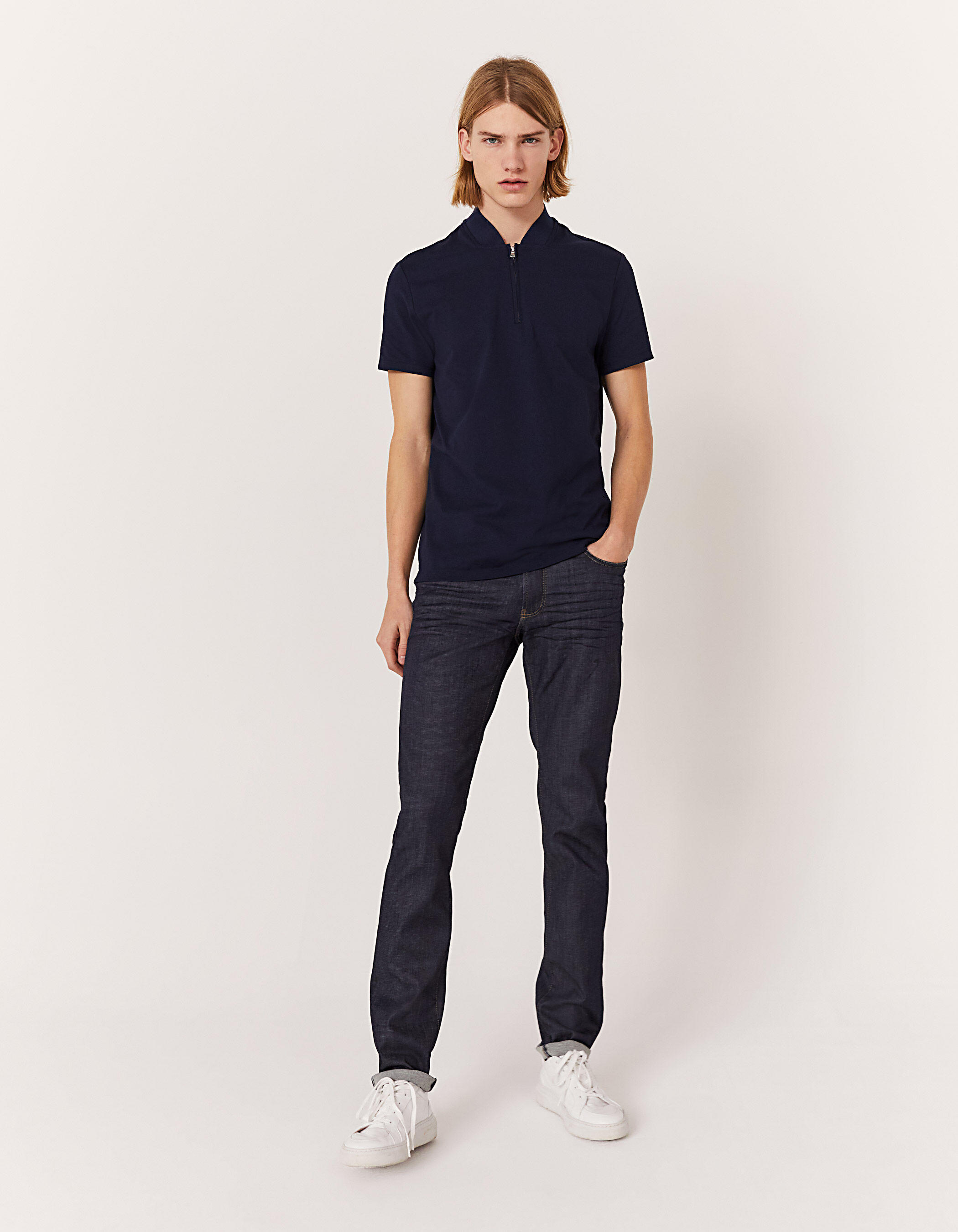 Navy polo black shop jeans