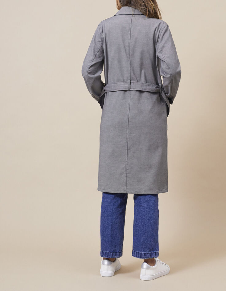 Trench reversible negro motivo pata de gallo I.Code-3