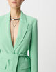 Grüne Anzugjacke aus recyceltem Polyester für Damen-4