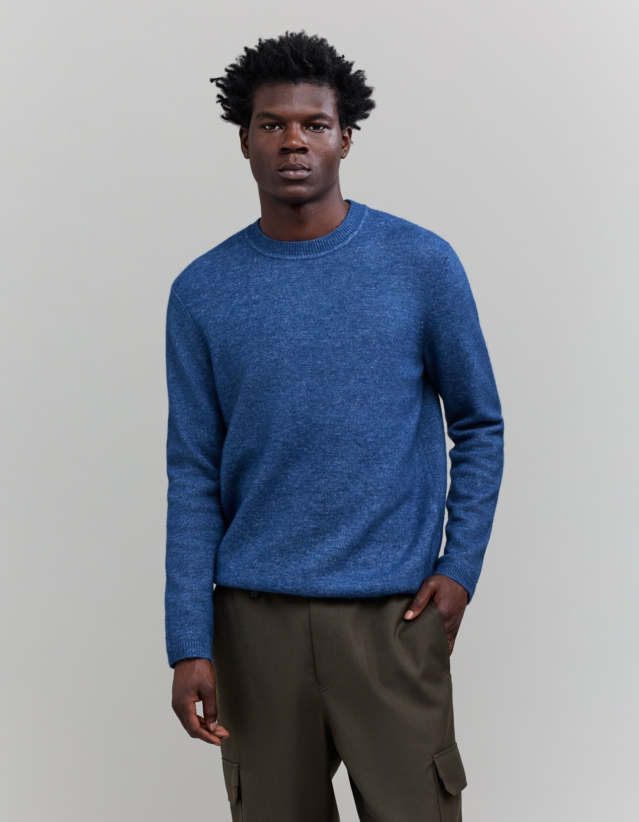 Pull cobalt tricot mousseux Homme IKKS