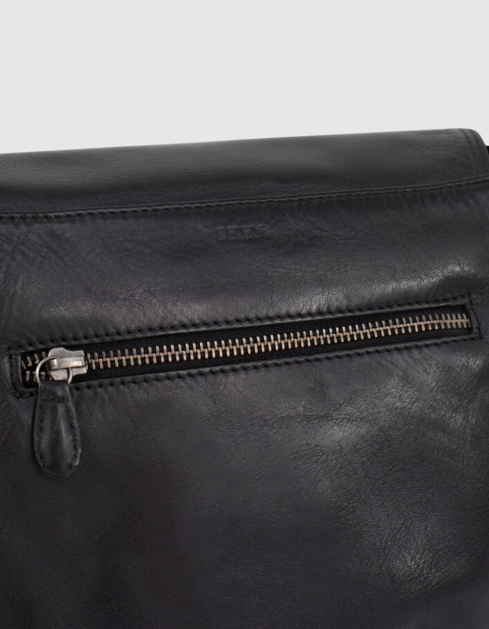 Black leather shoulder bag - IKKS