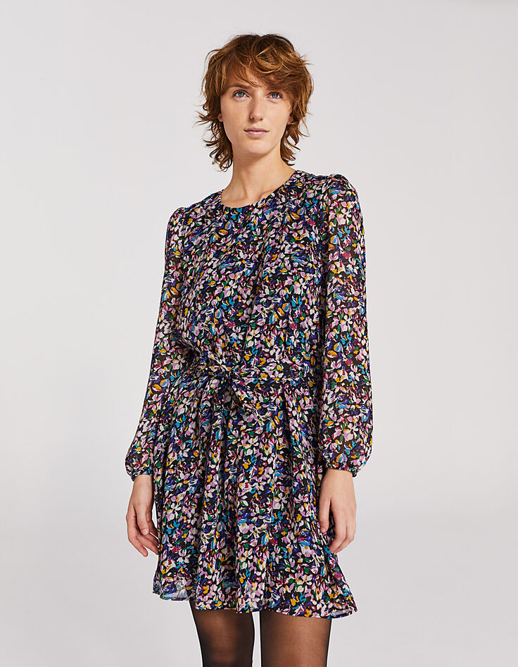 Robe courte imprim&eacute; floral femme-1