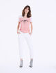 Tee-shirt marinière "Los Angeles" lin rose femme-6