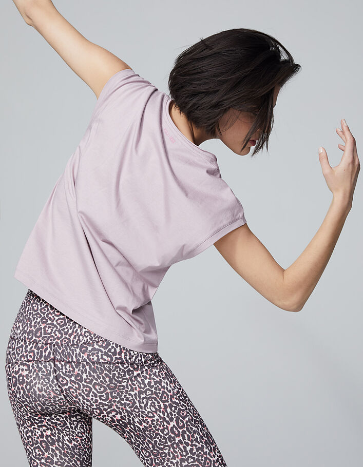 Roze yoga T-shirt YUJ & IKKS opdruk Karma Rock dames - IKKS