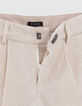 Boys’ beige striped occasionwear suit Bermuda shorts-5