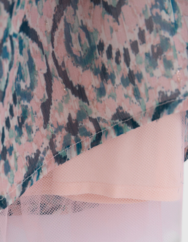 Rosafarbener Rock mit Ikat-Druck für Mädchen-6
