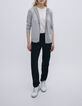 Women’s grey glittery knit hooded cardigan-5