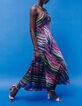 Robe longue imprimée à encolure nouée femme-3