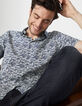 Chemise regular imprimée vagues indigo Homme-1