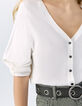 Pull écru tricot boutons dos réversible devant/dos femme-3