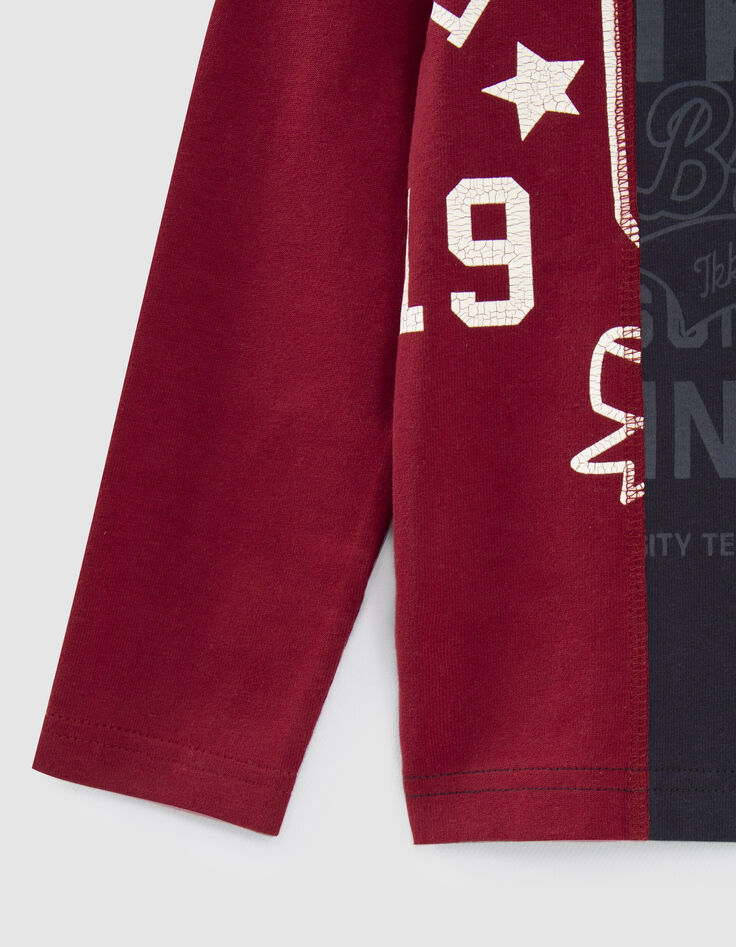 Rugbystil Jungen-Polo marineblau, grau und bordeaux  -4