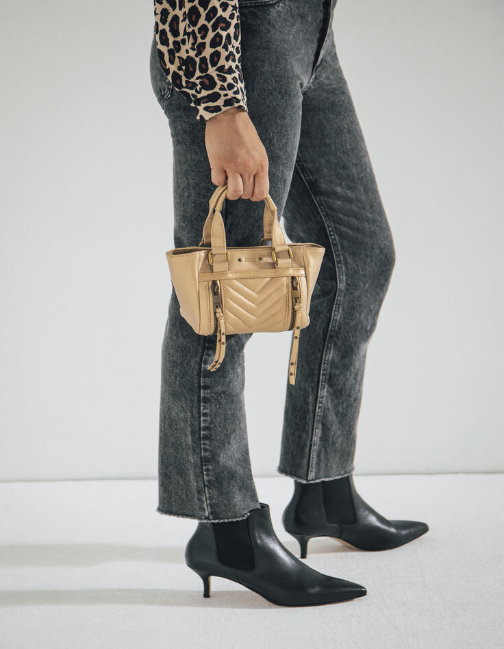 Sac LE 1440 NANO GOLD matelassé chevrons femme-6 Sac LE 1440 NANO GOLD matelassé chevrons femme-6