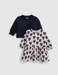 Robe 2-en-1 allover coeurs et sweat bébé fille-1