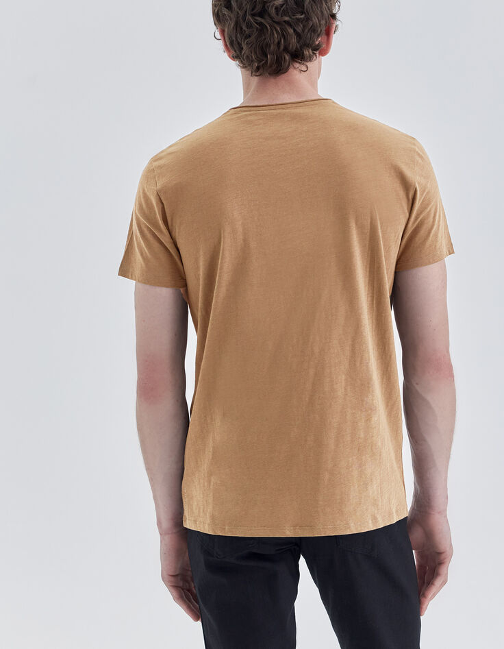 Men&rsquo;s cappuccino Essential V-neck t-shirt-3