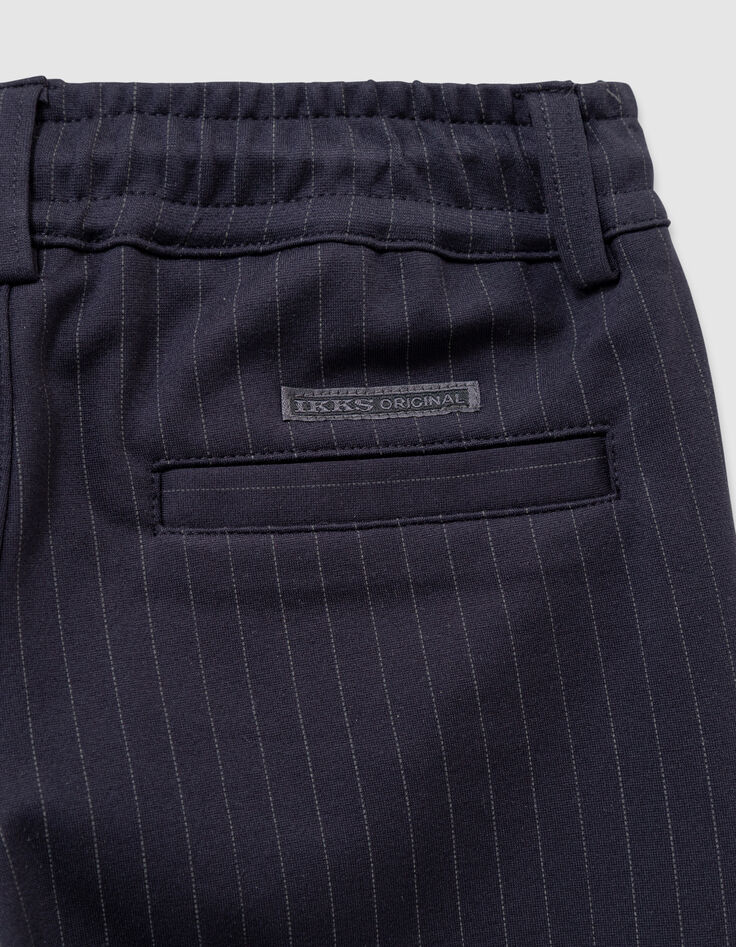 Pantalón jogger loose azul marino rayas tenis niño-8