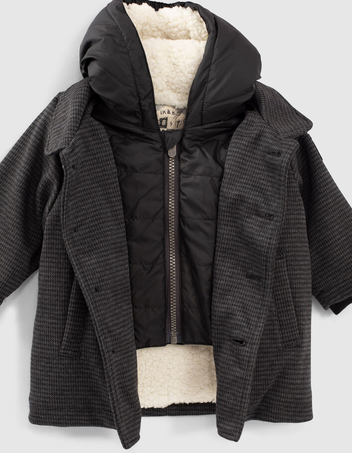 Manteau gris carreaux avec parmenture bébé garçon - IKKS