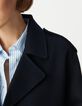 Manteau court marine en laine sans fermeture Femme-4
