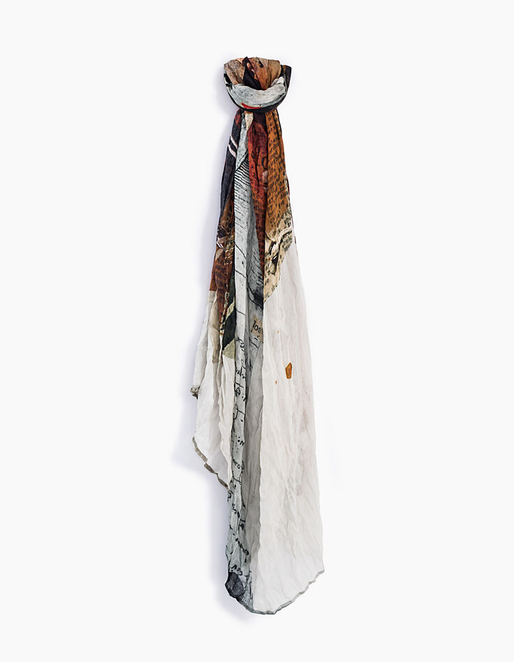 Men’s beige arty rock scarf-1