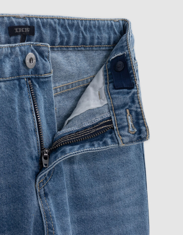 Blaue LARGE-Mädchenjeans Waterless mit Deep-Dye-Effekt-8