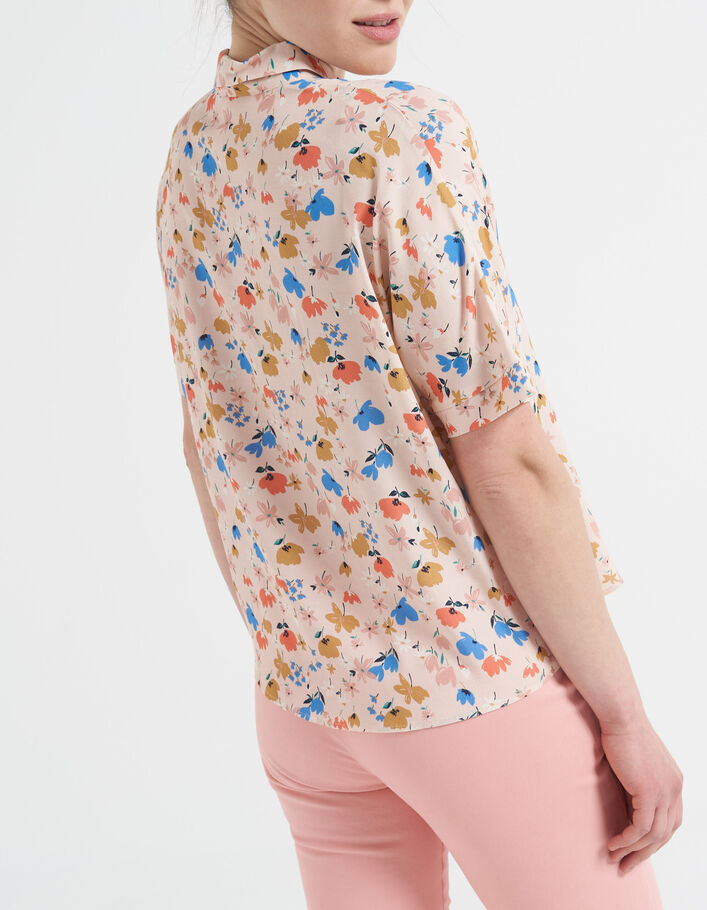 I.Code water pink top with colourful flower print - I.CODE
