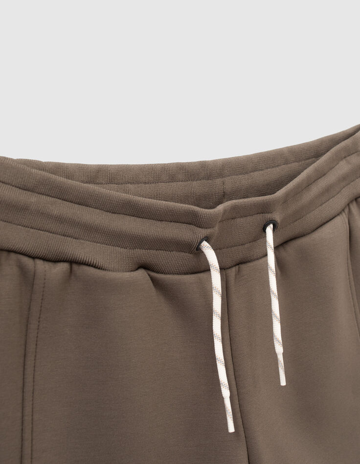 Khaki Jungencargobermudas aus Sweatstoff-4