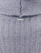 Cardigan gris chiné en maille effet poil femme-5