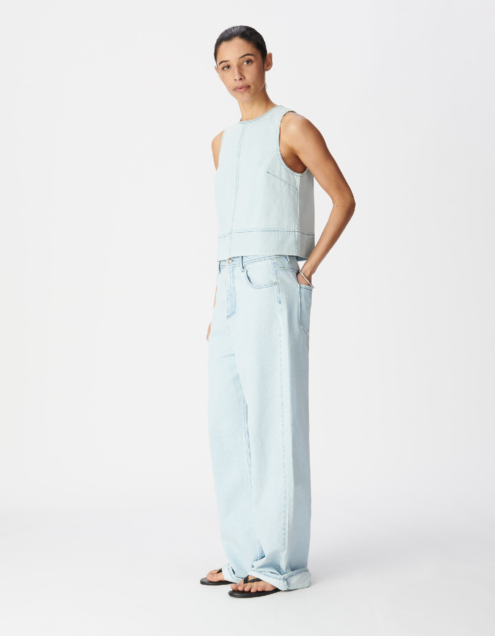 Women's Chisa blue wide-leg jeans IKKS