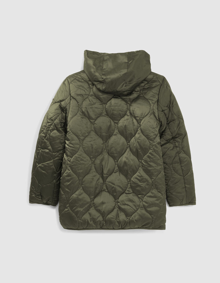 Girls’ bronze mixed-fabric quilted padded jacket - IKKS