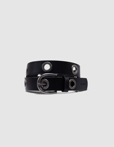 Girls’ black belt with XL eyelets - IKKS