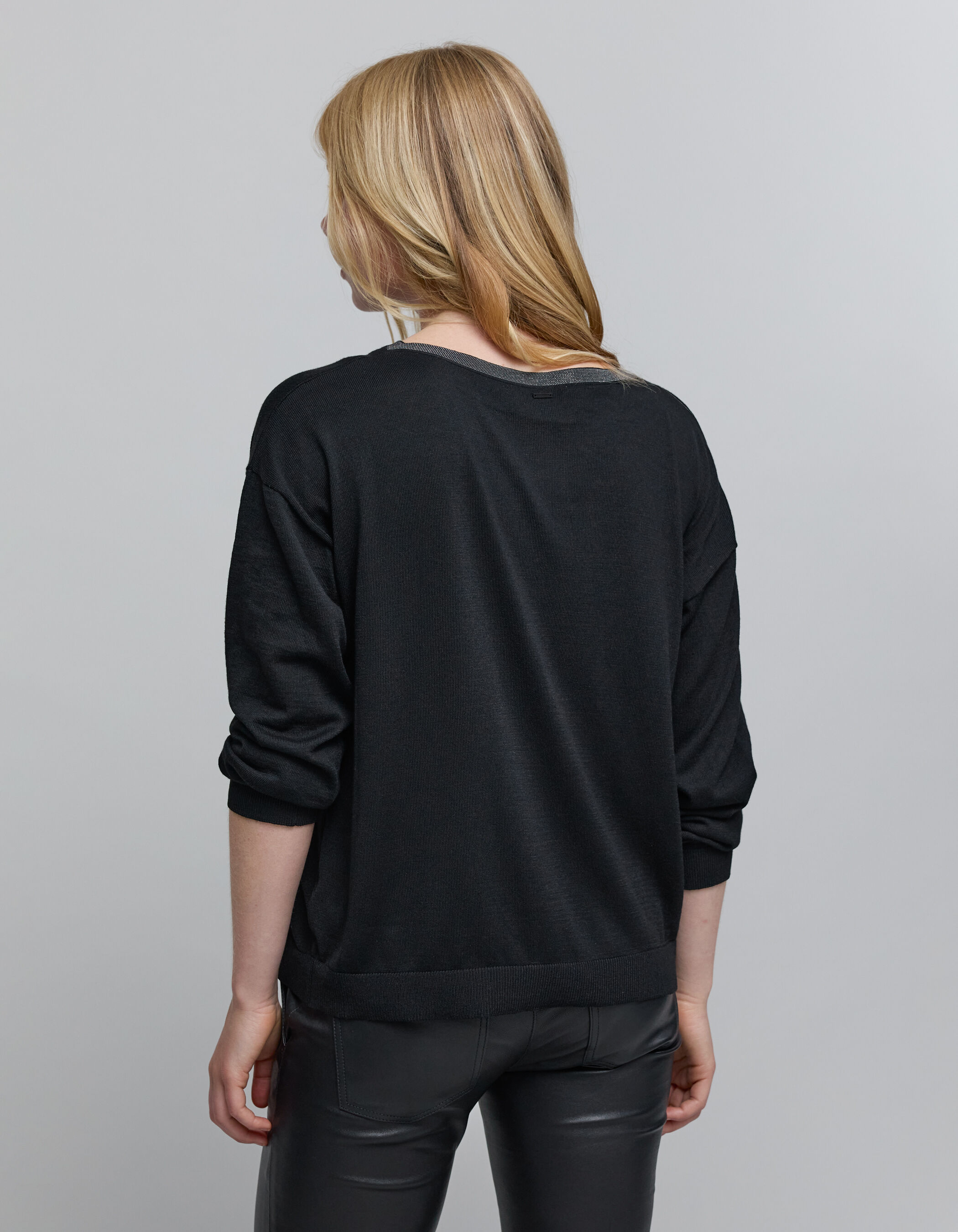 Pull noir tricot col bijou Femme IKKS