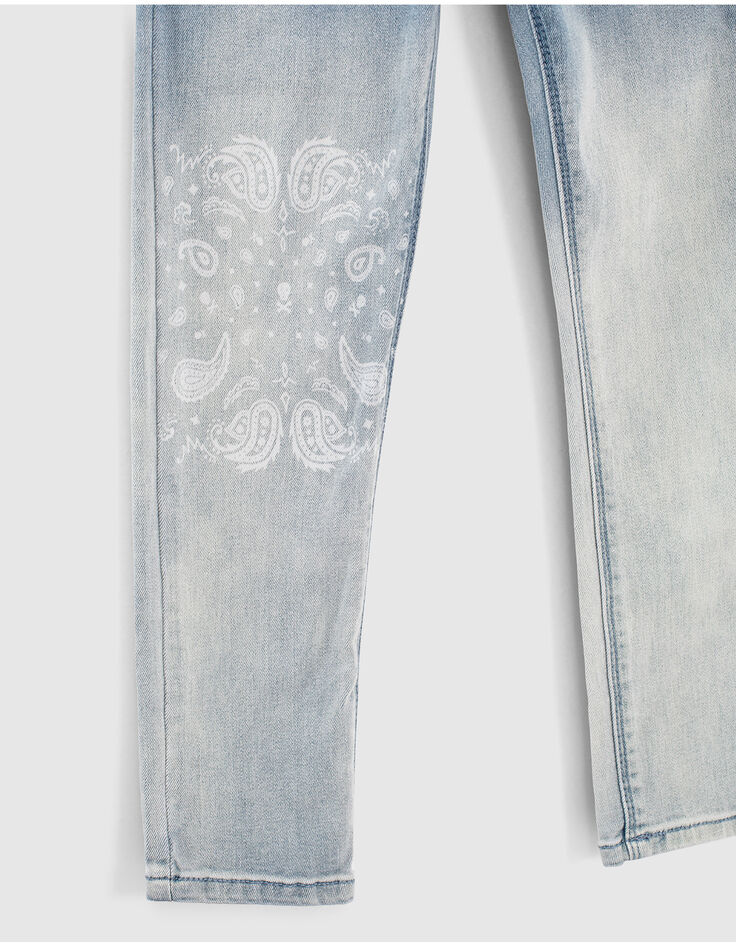 Boys&rsquo; faded blue deep dye slim jeans-5