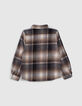 Chemise grise &agrave; carreaux en flanelle gar&ccedil;on -4