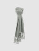Grauer Damenstrickschal mit Fransen-1