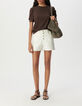 Iridescent brown ribbed knit T-shirt-1