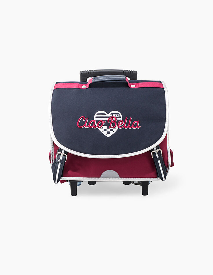 Girls’ 38 cm navy IKKS Ciao Bella wheeled bag -1