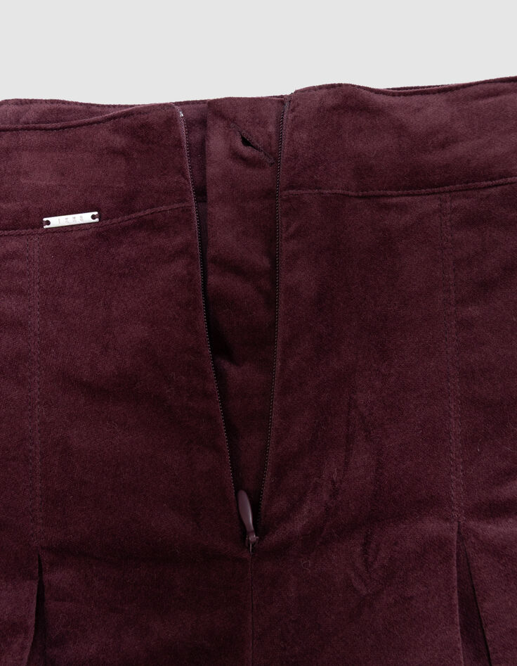 Girls’ burgundy pleated short skirt-8
