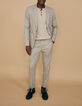 Men's beige semi-plain joggers-7