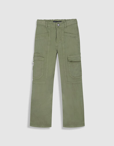 Lyocell&reg; khaki cargo pants for boys - IKKS