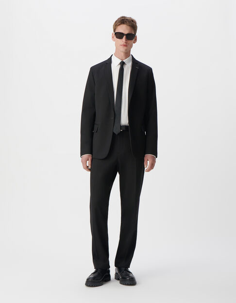Veste de costume SLIM noire maille Milano Homme - IKKS