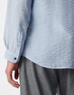 Blaues Slim-Fit-Hemd Blumen & Streifen-4