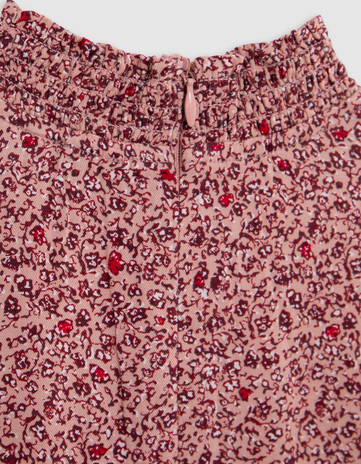 Robe rose imprimé fleuri fille-9