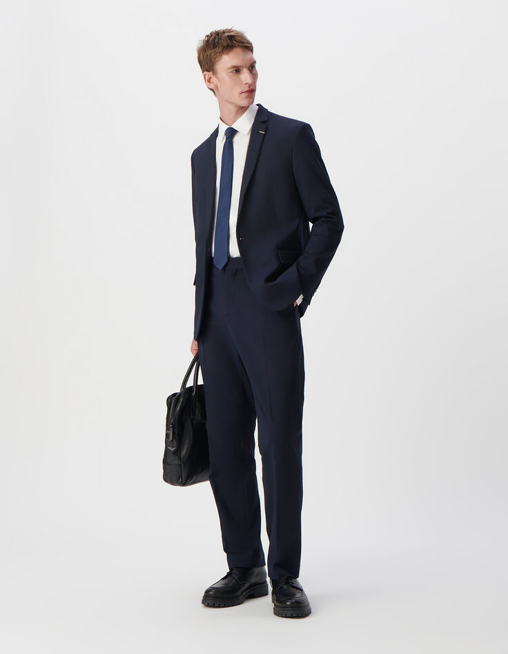Veste de costume SLIM marine maille Milano Homme-1