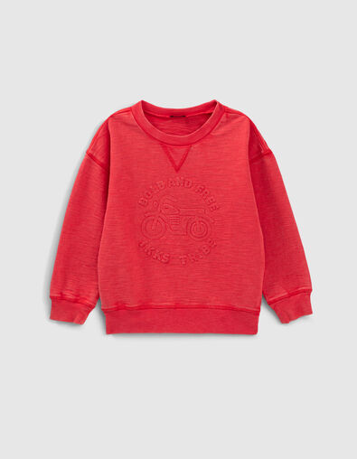 Sudadera roja moto y mensaje en relieve ni&ntilde;o - IKKS