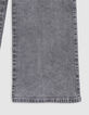 Grijze afgewassen WIDE LEG jeans meisjes-5