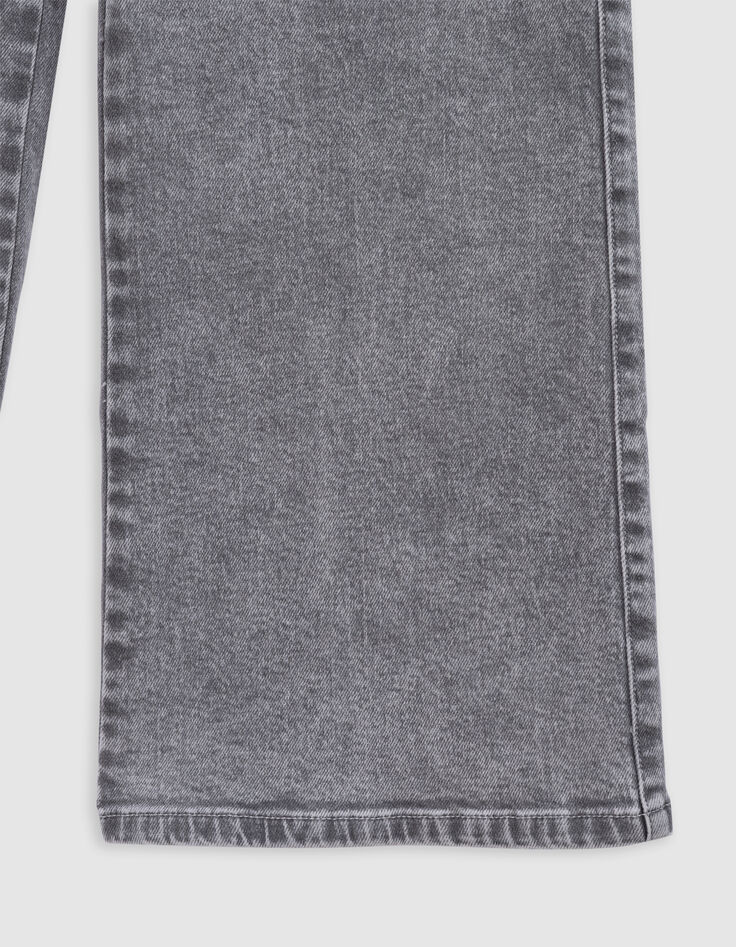 Grijze afgewassen WIDE LEG jeans meisjes-5